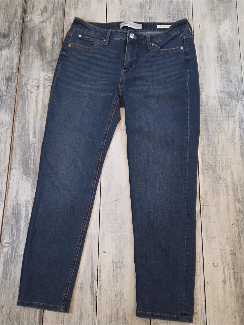 Vintage America Women's Dark Blue Straight-Leg Weekend Jeans sz 6